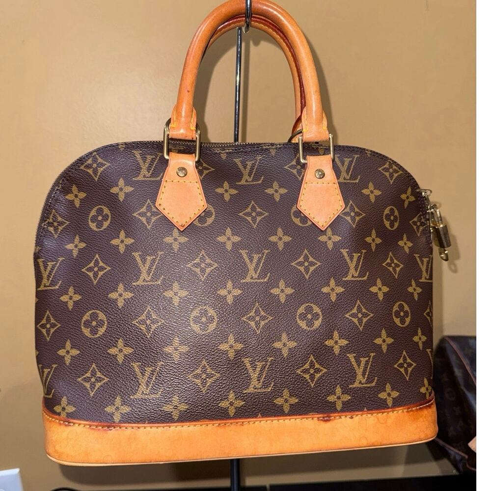 Louis Vuitton Alma PM Monogram Satchel #300 lock and key, Dust Bag